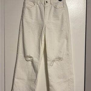 Women's White Distressed Jeans
